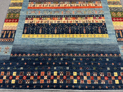 8X11 Afghan Khurjin Gabbeh Handmade Wool Rug # 14667