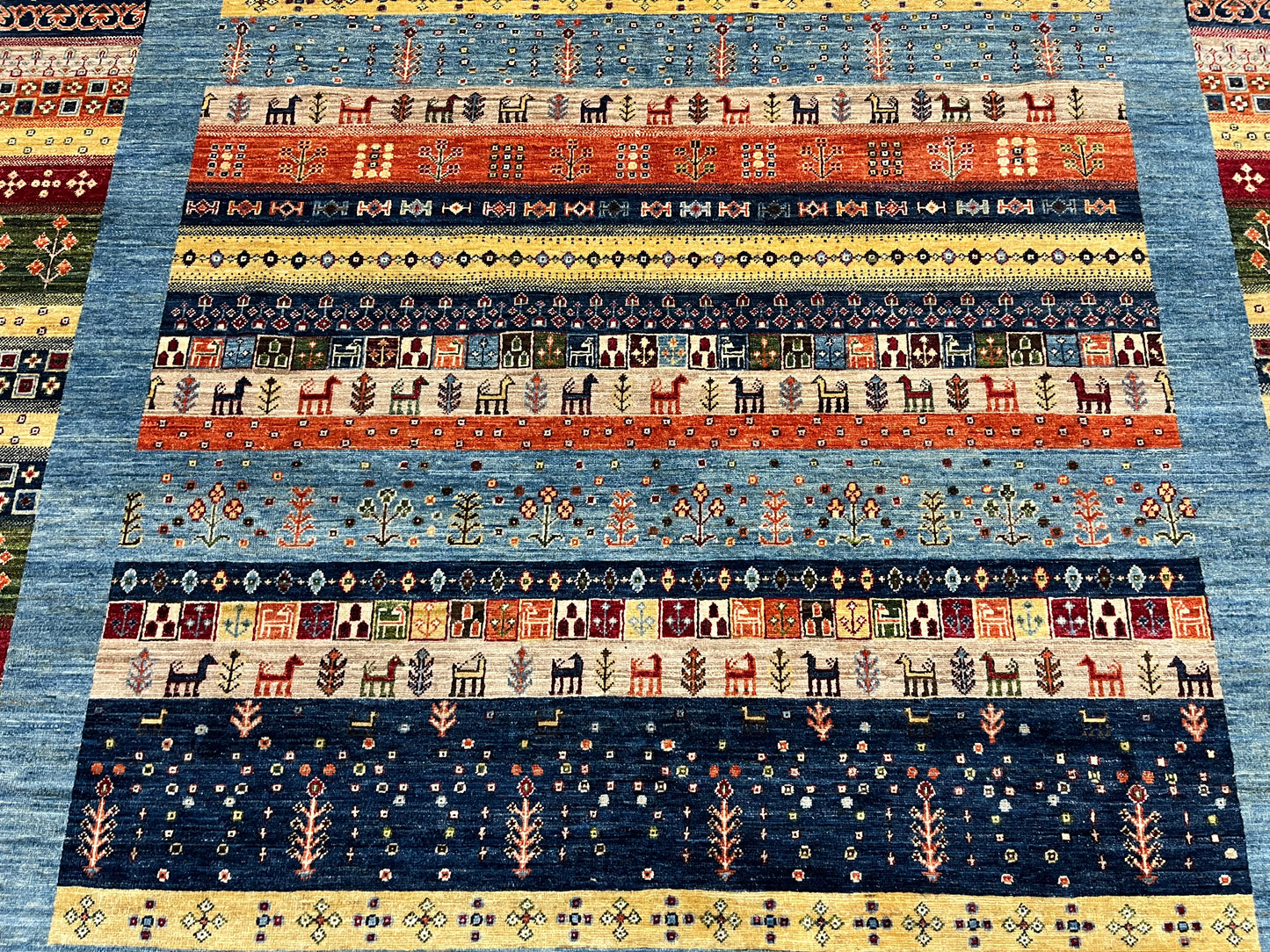 8X11 Afghan Khurjin Gabbeh Handmade Wool Rug # 14667