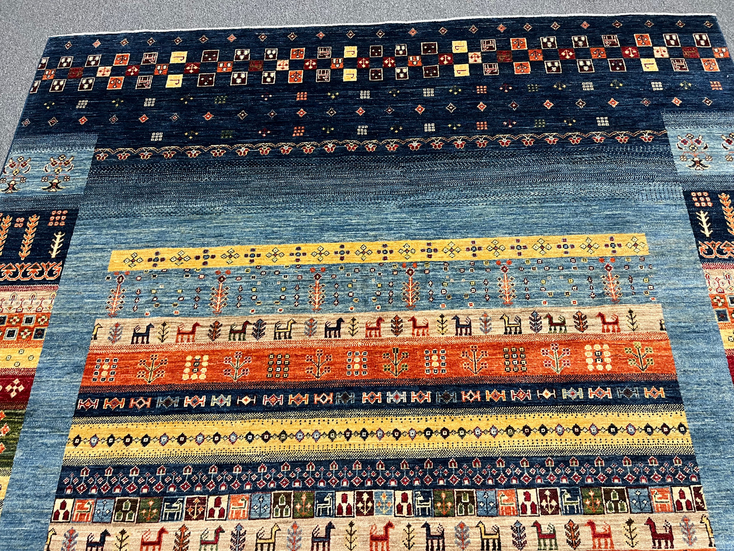 8X11 Afghan Khurjin Gabbeh Handmade Wool Rug # 14667