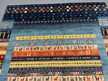 8X11 Afghan Khurjin Gabbeh Handmade Wool Rug # 14667