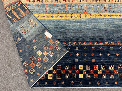 8X11 Afghan Khurjin Gabbeh Handmade Wool Rug # 14667