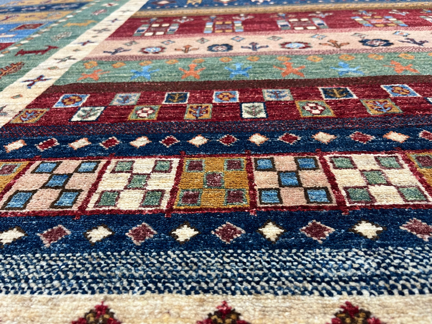 8X10 Afghan Khurjin Gabbeh Handmade Wool Rug # 14632