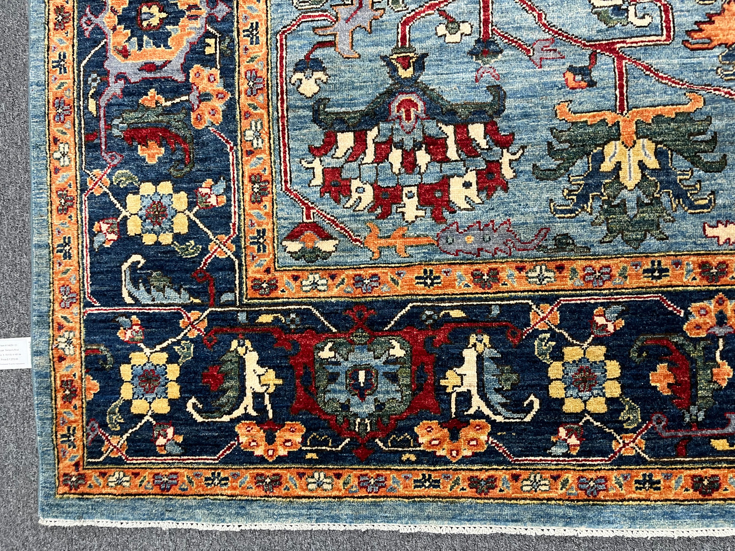 8X10 Afghan Serapi Light Blue Handmade Wool Rug # 14629