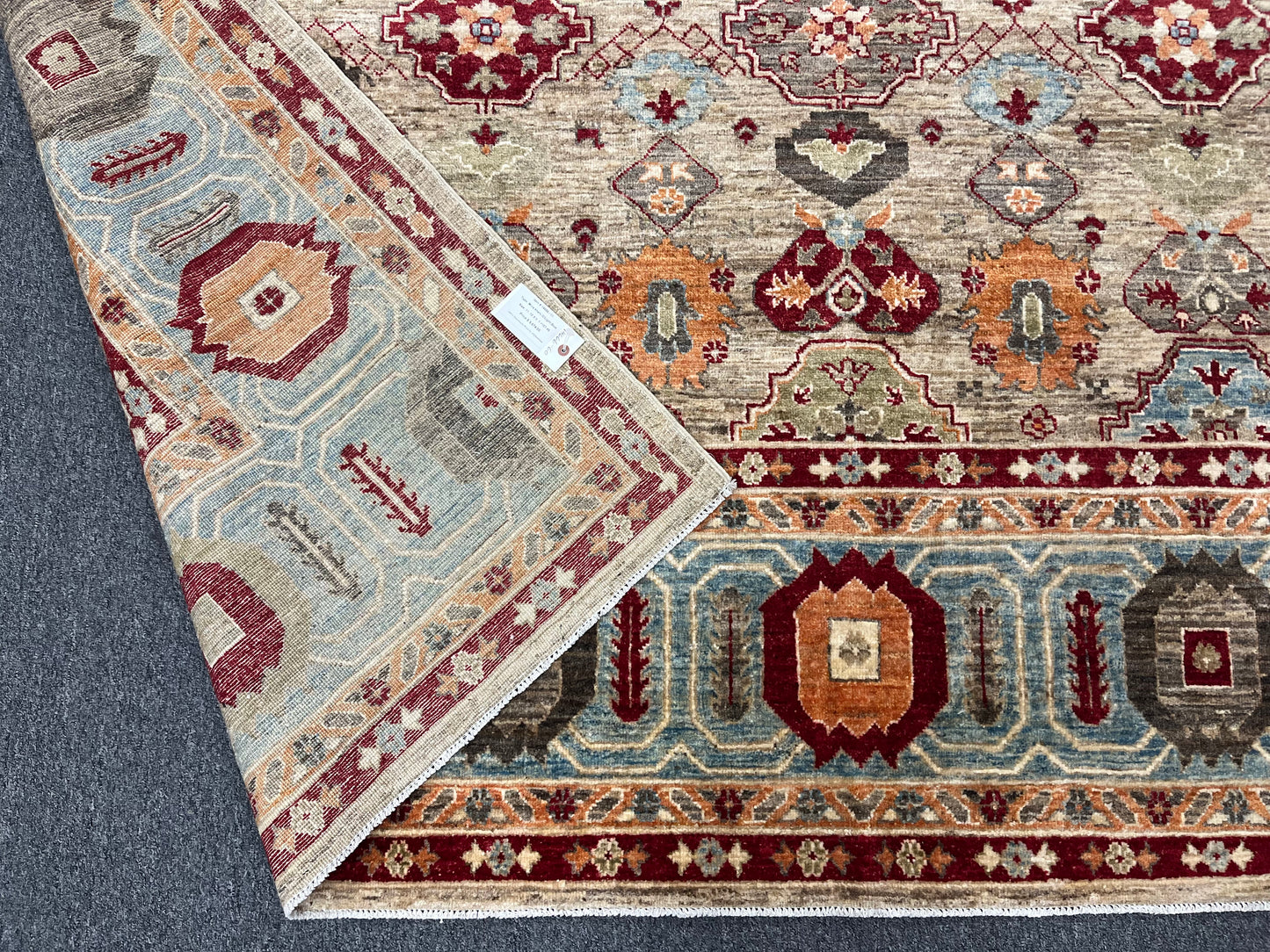 9X12 Mina khani Light Blue Handmade Wool Rug # 14666