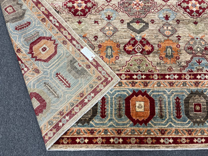 9X12 Mina khani Light Blue Handmade Wool Rug # 14666