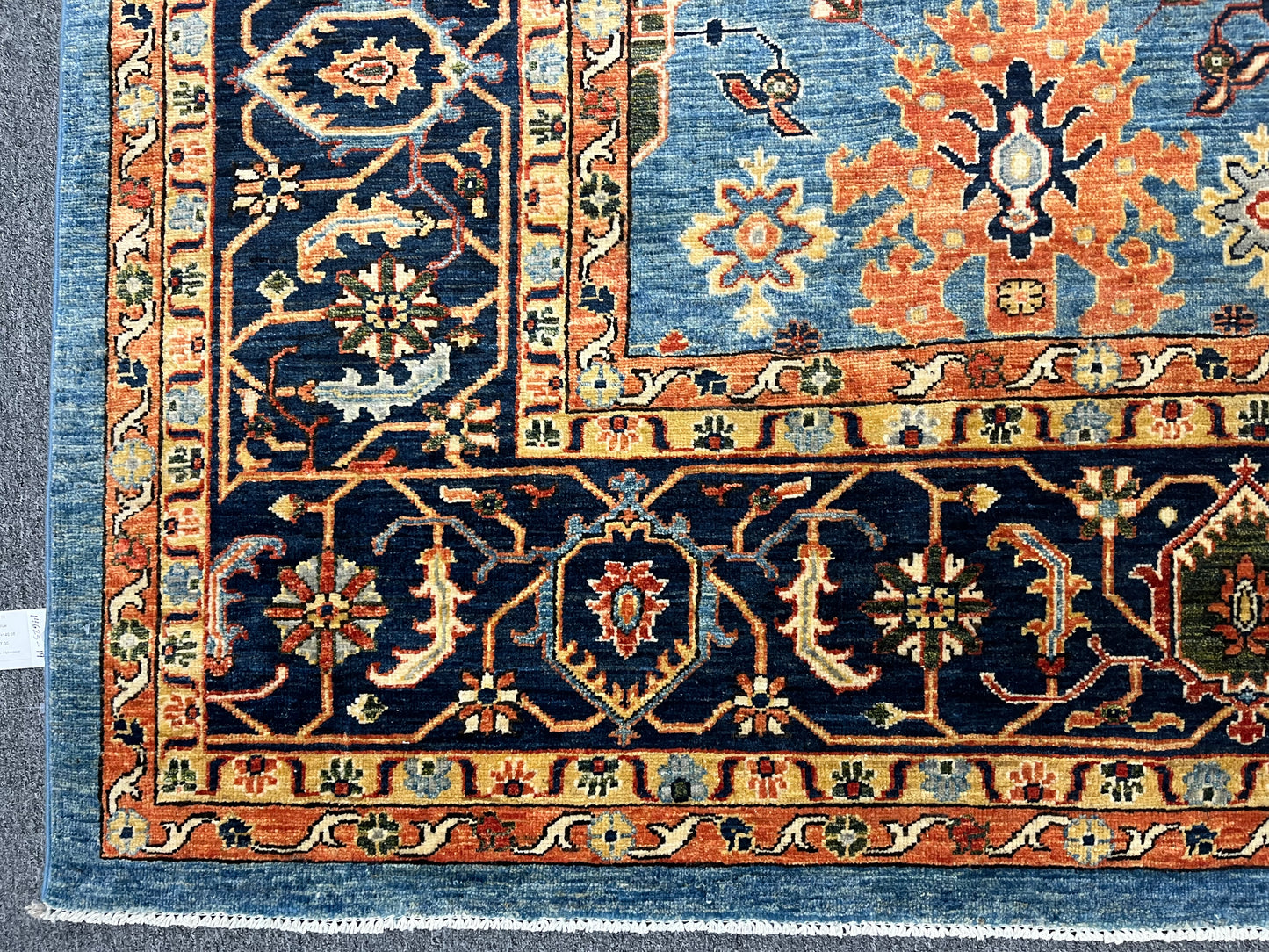 10X14 Afghan Tribal Light Blue Handmade Wool Rug # 14625