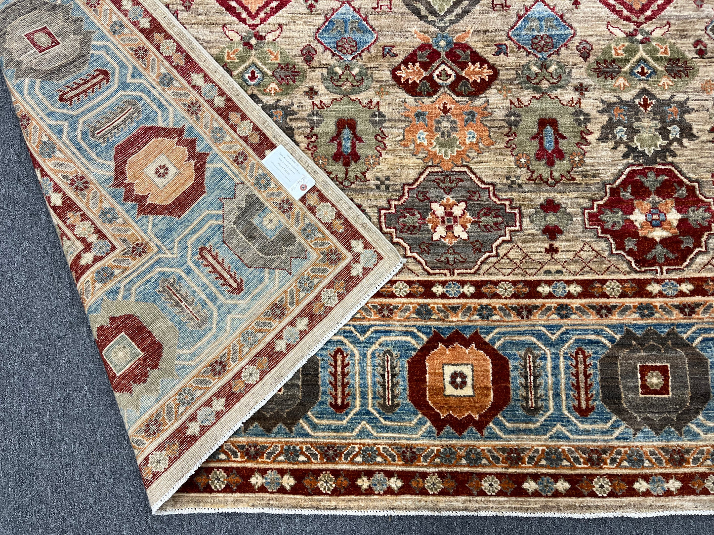 8X10 Mina khani Tribal Light Blue Handmade Wool Rug # 14656