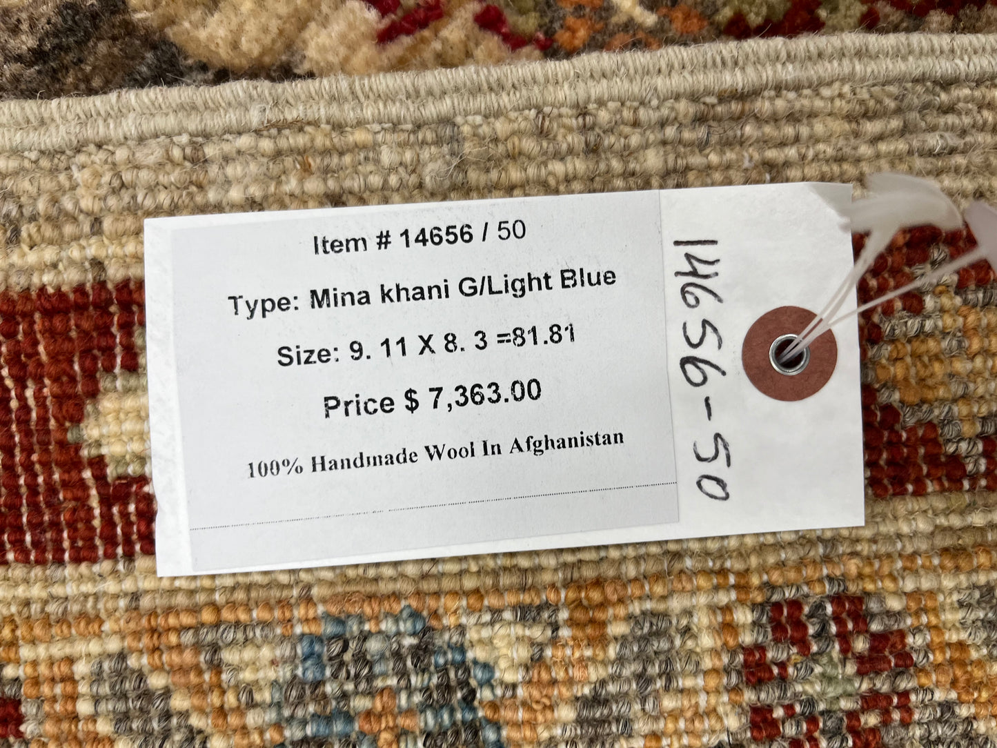 8X10 Mina khani Tribal Light Blue Handmade Wool Rug # 14656