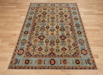 9X12 Mina khani Light Blue Handmade Wool Rug # 14671