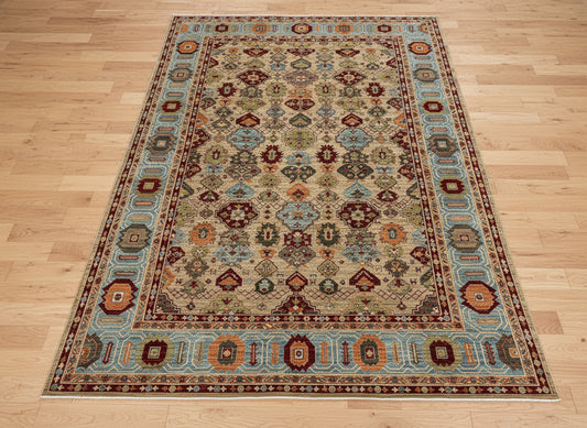 9X12 Mina khani Light Blue Handmade Wool Rug # 14671
