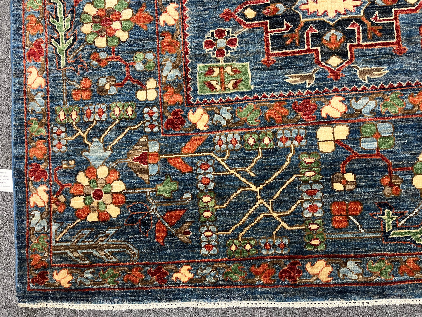 9X12 Afghan Karaja Light Blue Handmade Wool Rug # 14611