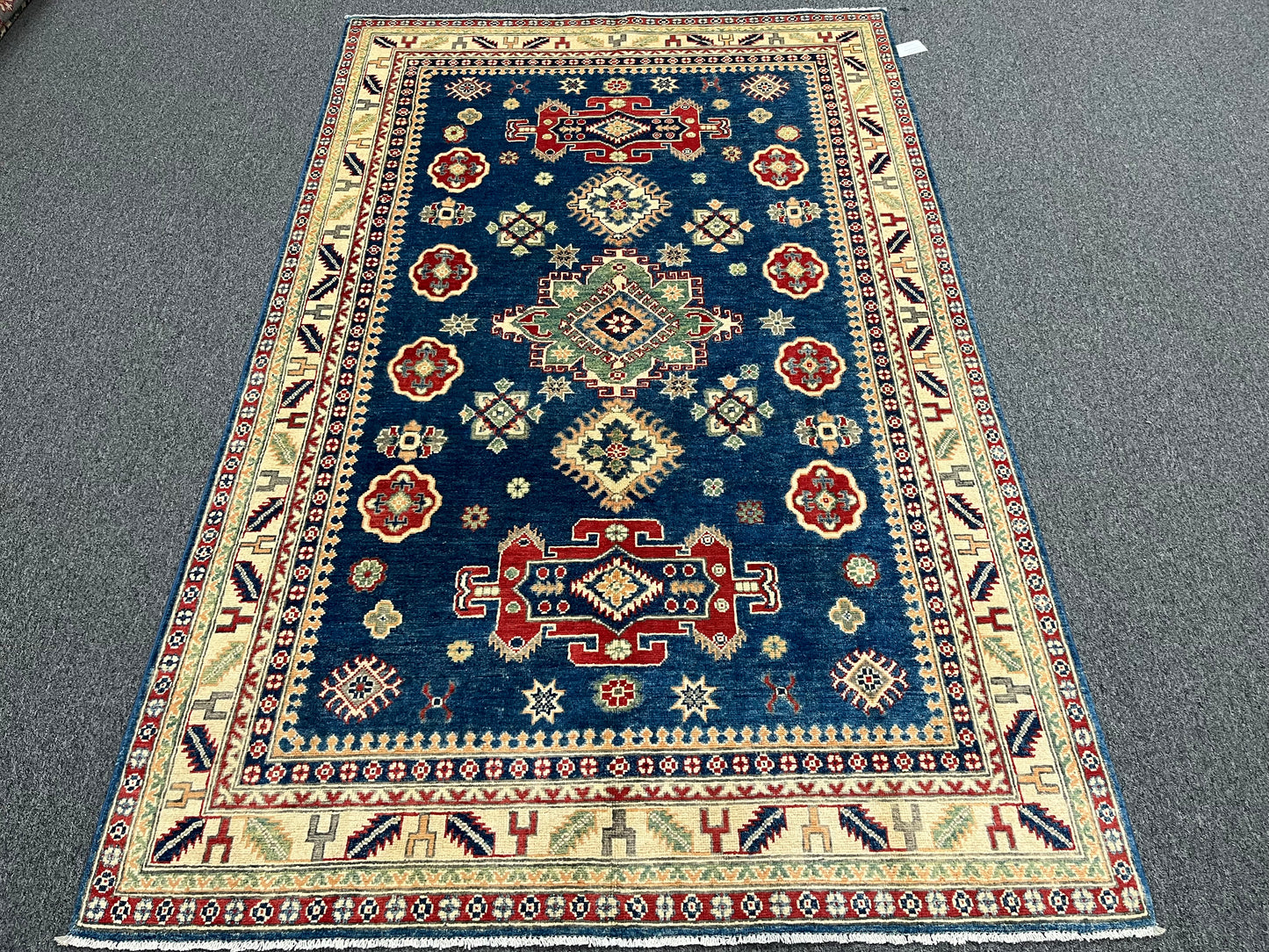 5X8 Kazak Light Blue Handmade Wool Rug # 13719