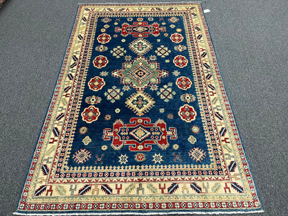 5X8 Kazak Light Blue Handmade Wool Rug # 13719