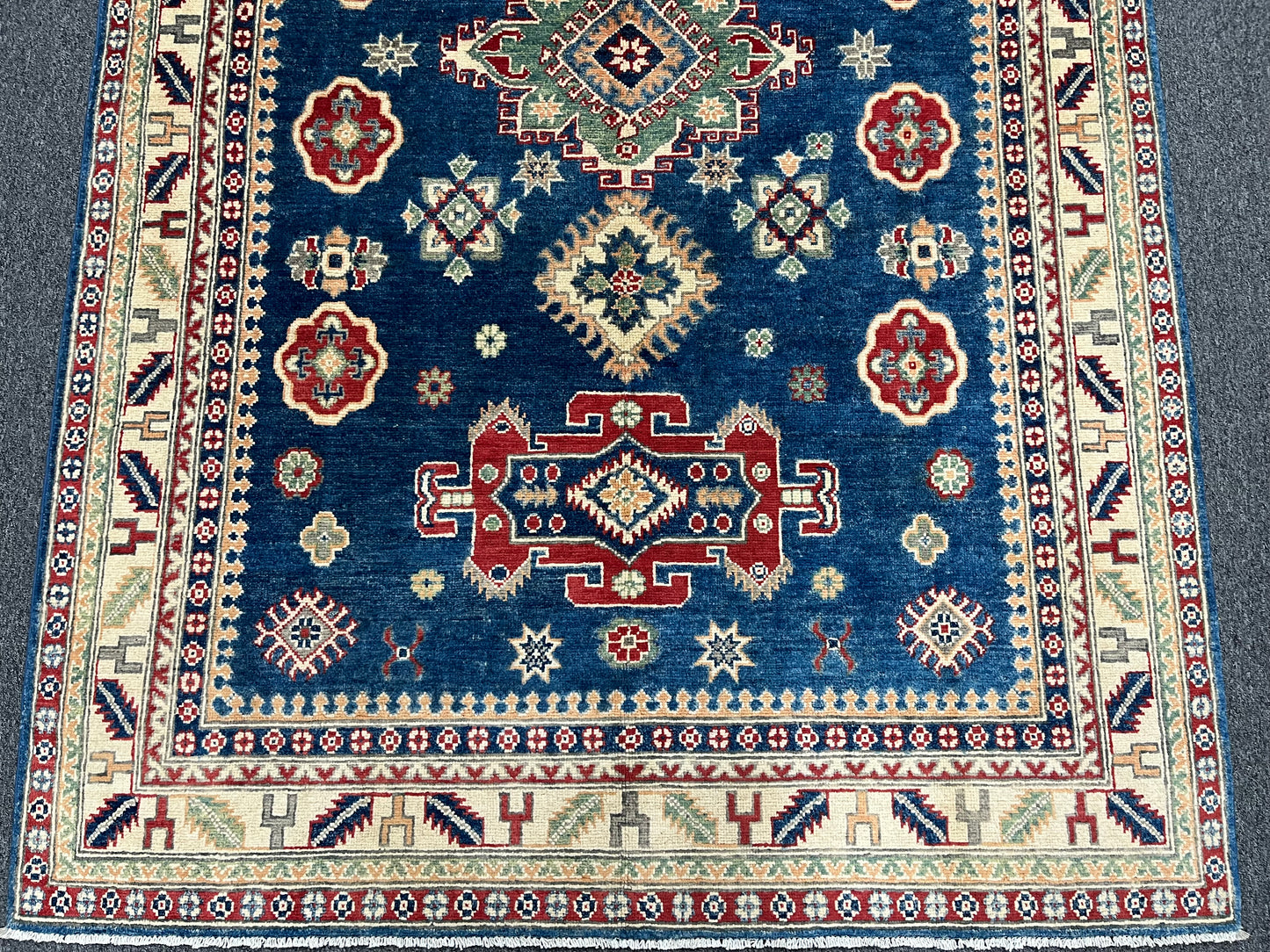 5X8 Kazak Light Blue Handmade Wool Rug # 13719