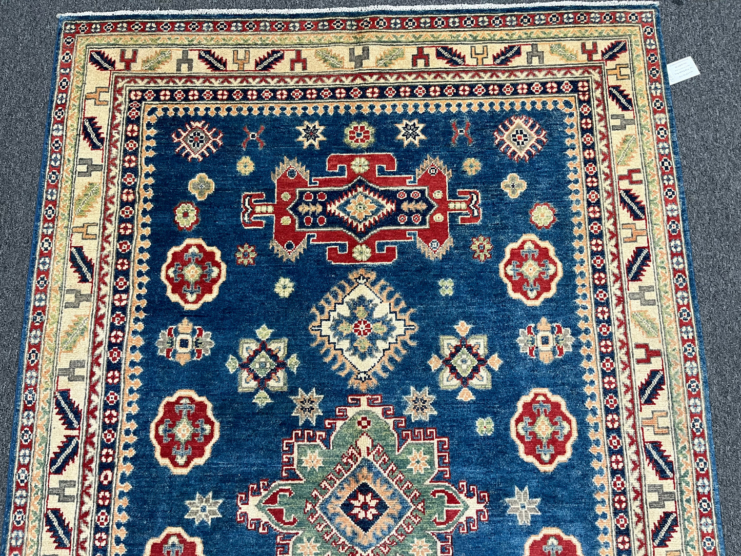 5X8 Kazak Light Blue Handmade Wool Rug # 13719