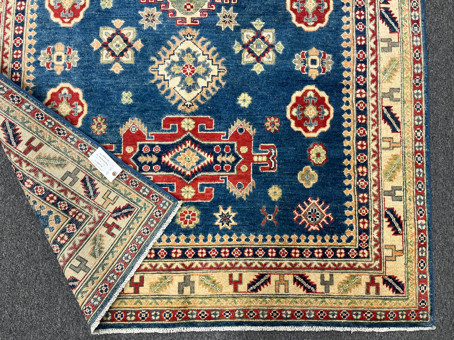 5X8 Kazak Light Blue Handmade Wool Rug # 13719