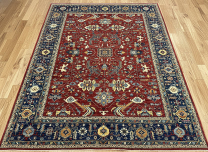 9X12 Afghan Serapi Light Blue Handmade Wool Rug # 14663