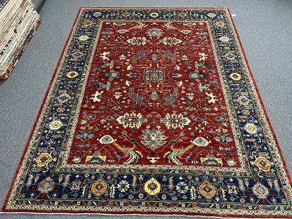 9X12 Afghan Serapi Light Blue Handmade Wool Rug # 14663