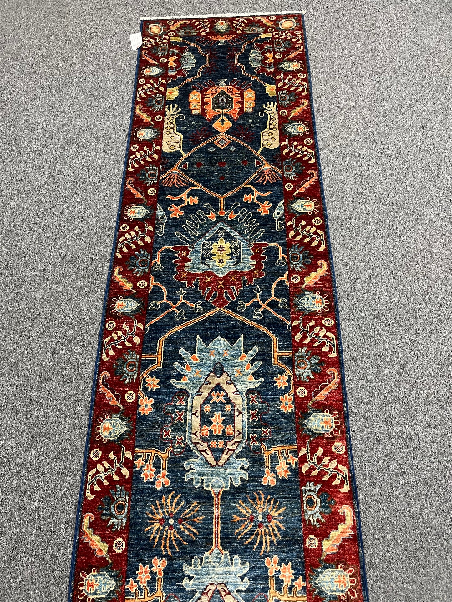 2' 5"X18 Afghan Bijar Handmade Wool Runner Rug # 14197