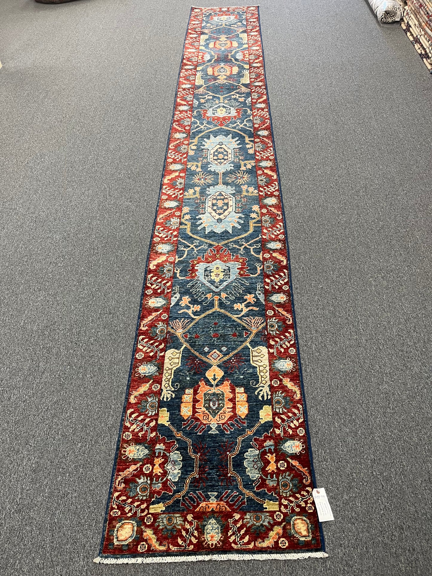 2' 5"X18 Afghan Bijar Handmade Wool Runner Rug # 14197