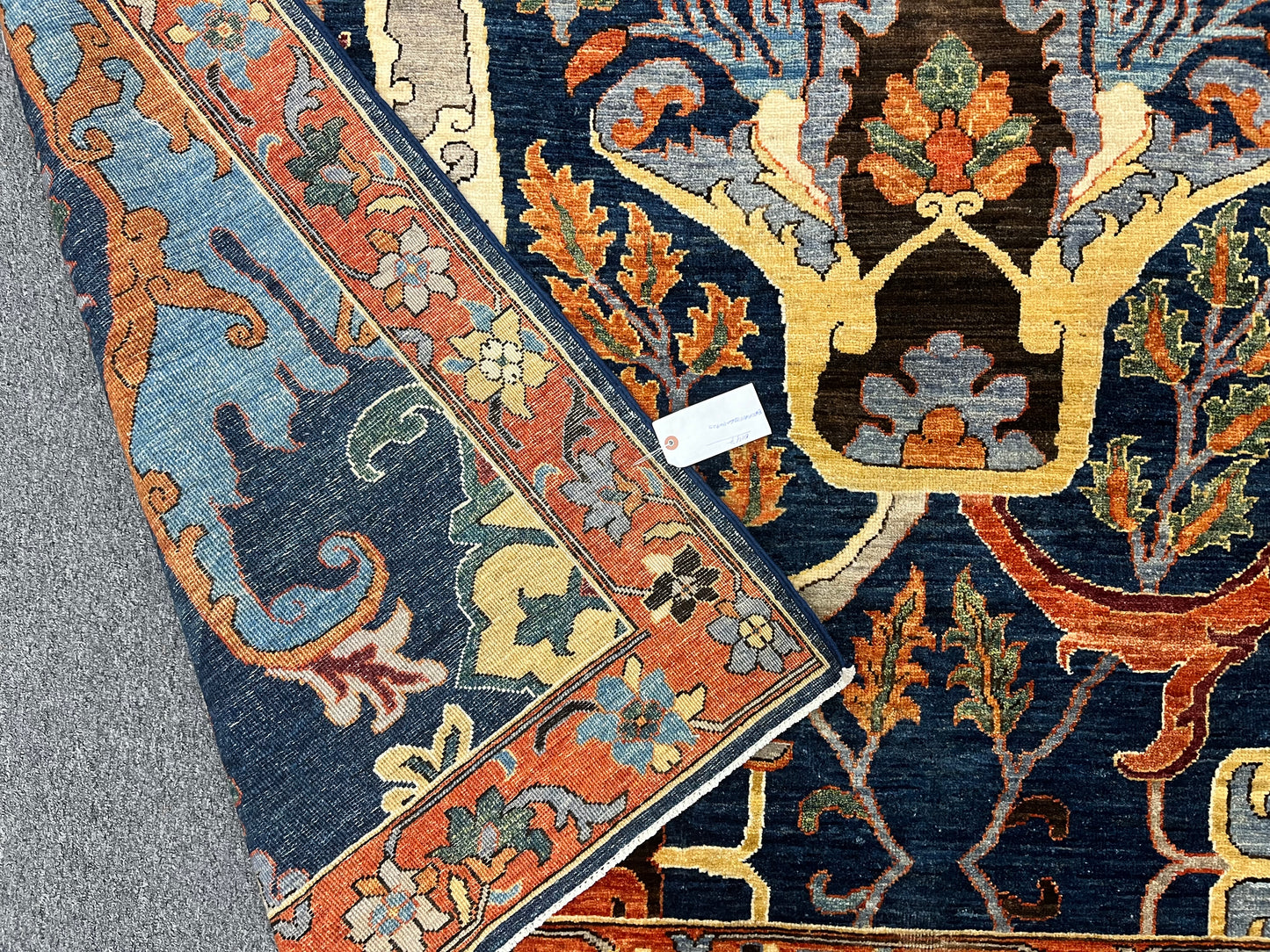 8X10 Afghan Bijer Rust/Blue Handmade Wool Rug # 14657