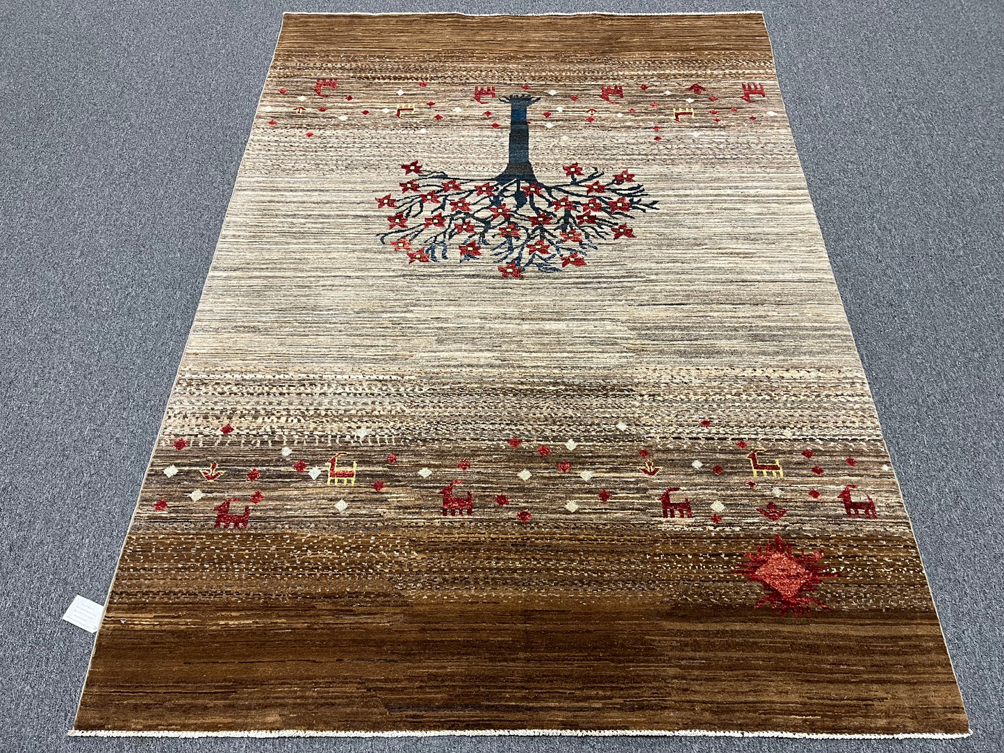 6X8 Gabbeh Loribaft Handmade Wool Tribal Rug # 14432