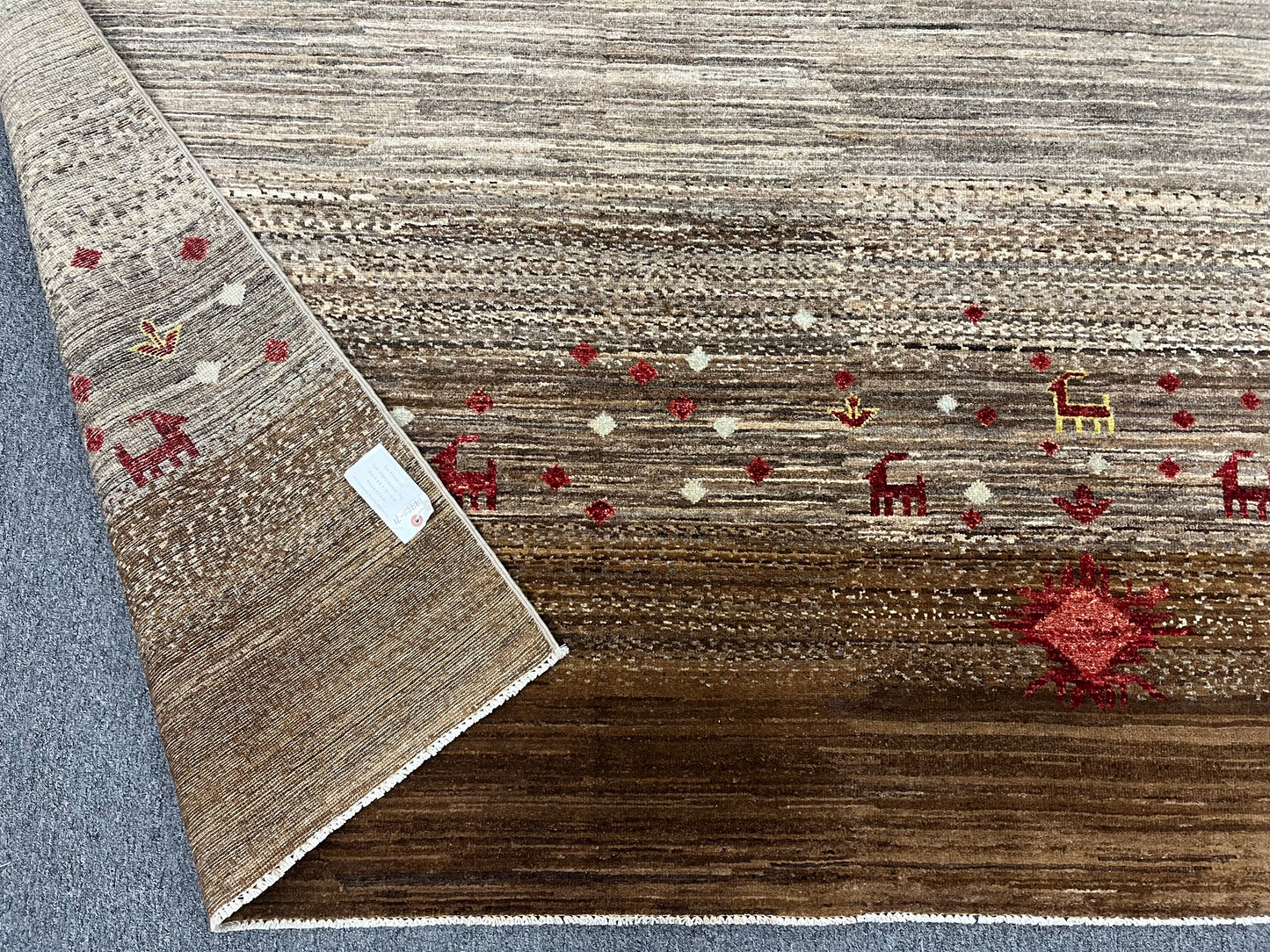 6X8 Gabbeh Loribaft Handmade Wool Tribal Rug # 14432
