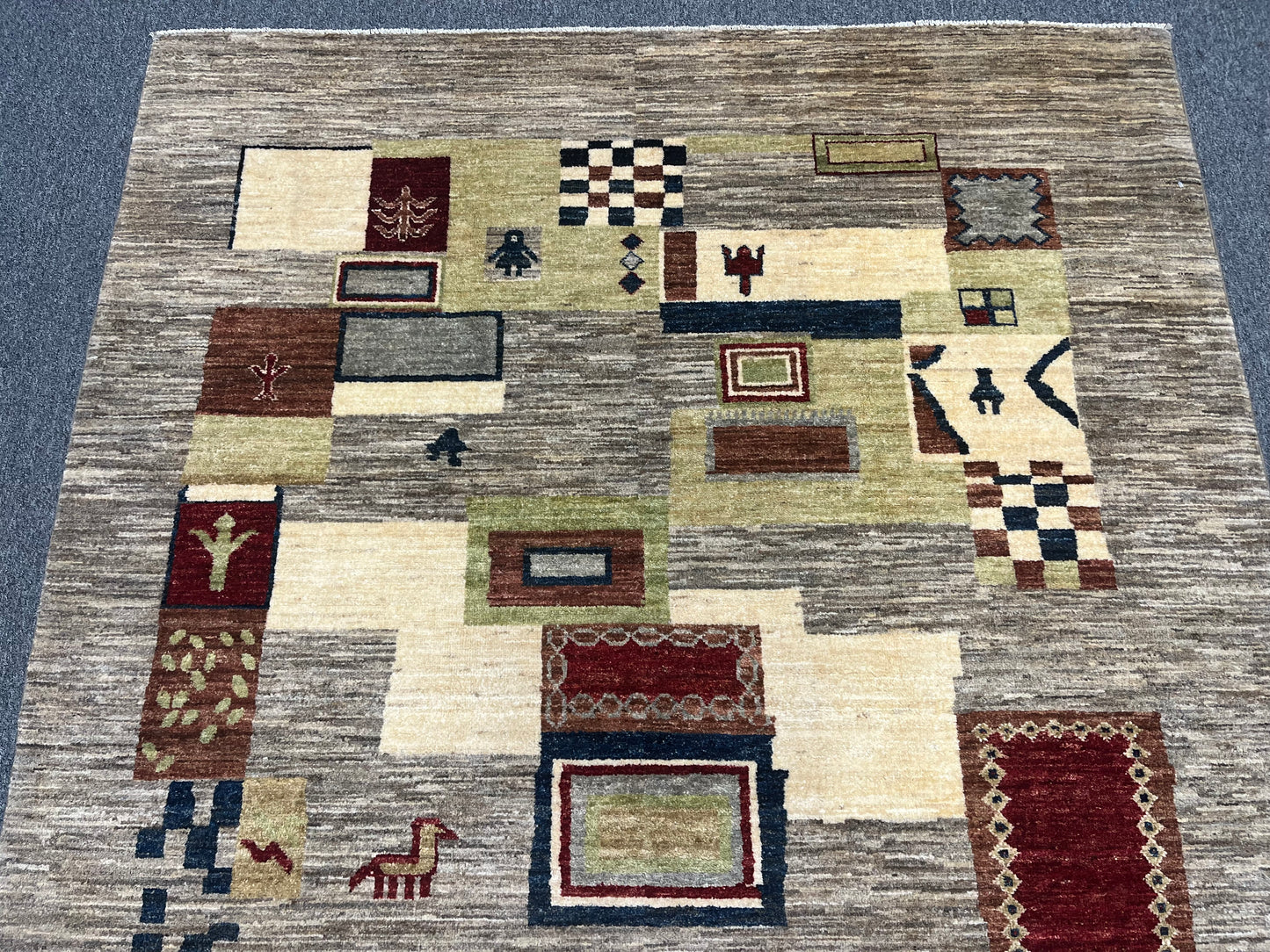 6X8 Gabbeh Loribaft Handmade Wool Tribal Rug # 14434