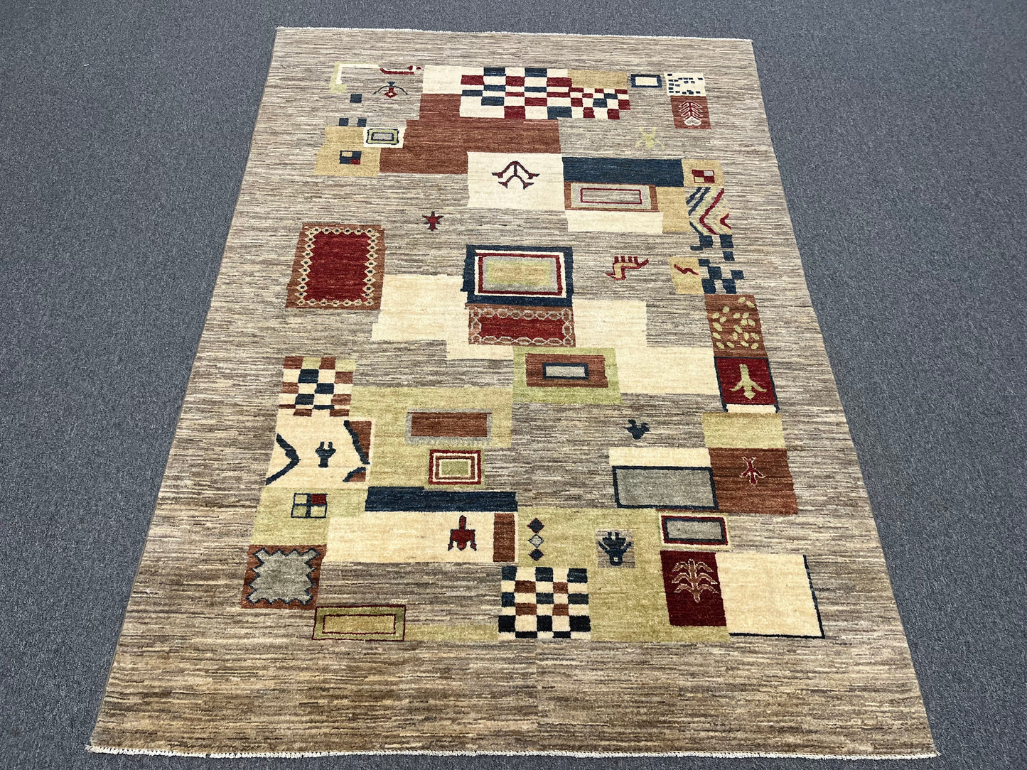 6X8 Gabbeh Loribaft Handmade Wool Tribal Rug # 14434