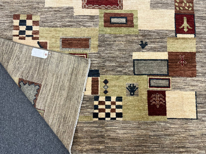 6X8 Gabbeh Loribaft Handmade Wool Tribal Rug # 14434
