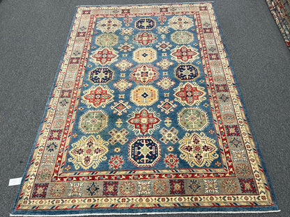 6X9 Kazak Light Blue Handmade Wool Rug # 13716
