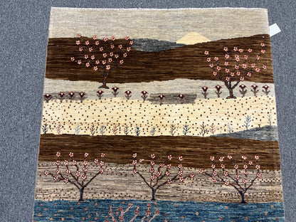 4X6 Gabbeh Loribaft Handmade Wool Tribal Rug # 14369