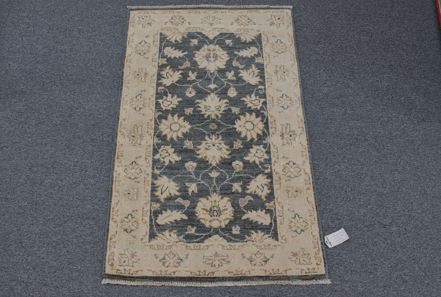 Charcoal Chobi 3X4 Handmade Wool Rug # 10548