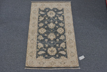 Charcoal Chobi 3X4 Handmade Wool Rug # 10548