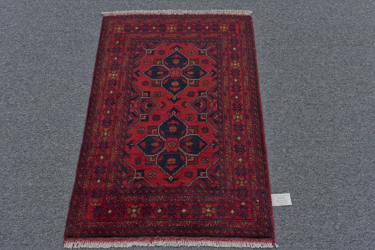 Khal Mohammadi Red Rug 3X4 Handmade Wool Rug # 11997