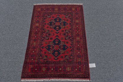 Khal Mohammadi Red Rug 3X4 Handmade Wool Rug # 11997