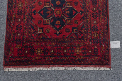 Khal Mohammadi Red Rug 3X4 Handmade Wool Rug # 11997