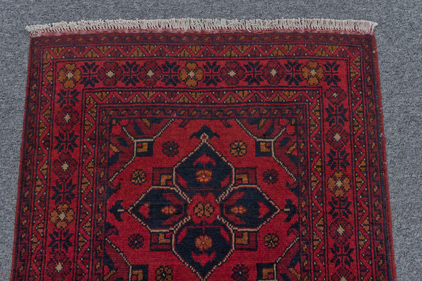 Khal Mohammadi Red Rug 3X4 Handmade Wool Rug # 11997