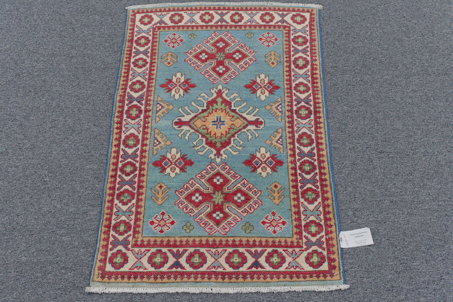 Geometric Kazak Multicolor 3X4 Handmade Wool Rug # 13345