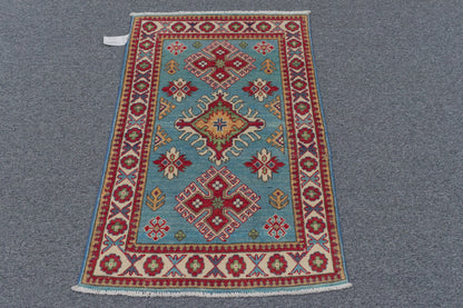 Geometric Kazak Multicolor 3X4 Handmade Wool Rug # 13345