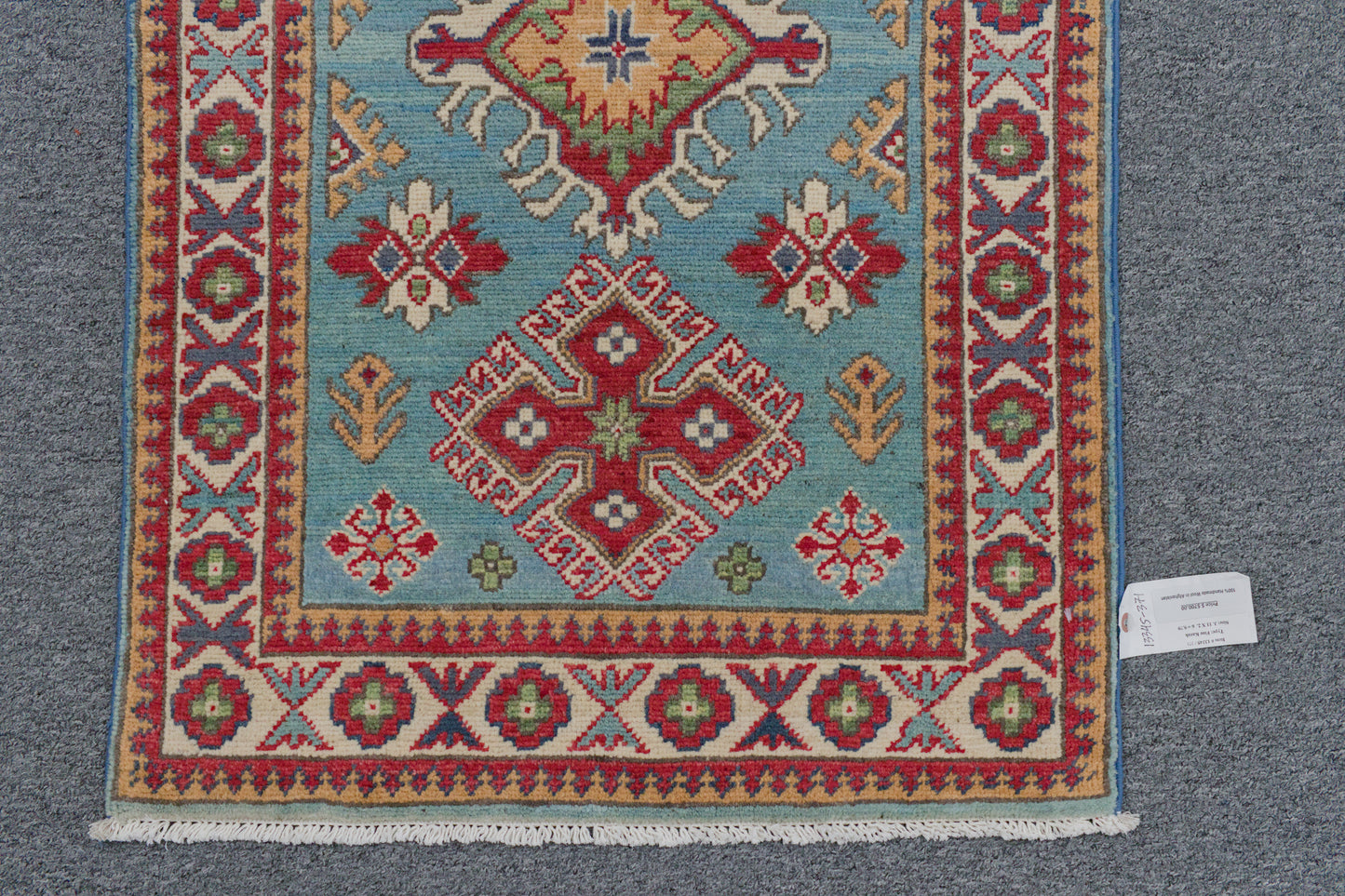 Geometric Kazak Multicolor 3X4 Handmade Wool Rug # 13345
