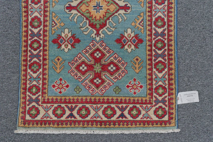 Geometric Kazak Multicolor 3X4 Handmade Wool Rug # 13345