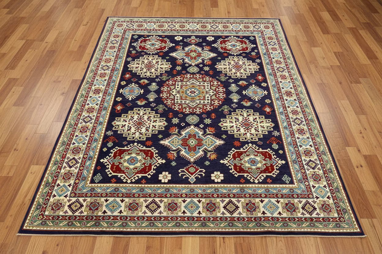Purple Lavender Kazak 9x12 Hand knotted Wool Rug # 01