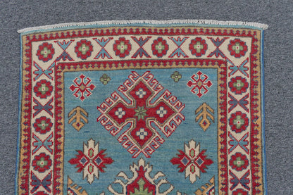 Geometric Kazak Multicolor 3X4 Handmade Wool Rug # 13345
