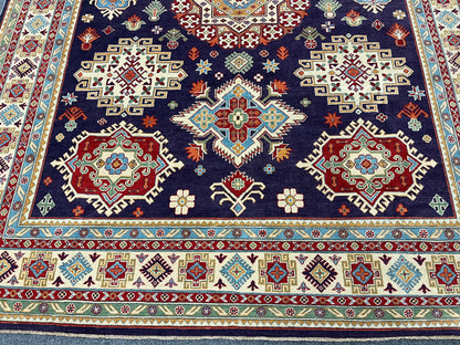 Purple Lavender Kazak 9x12 Hand knotted Wool Rug # 01