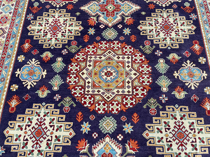 Purple Lavender Kazak 9x12 Hand knotted Wool Rug # 01