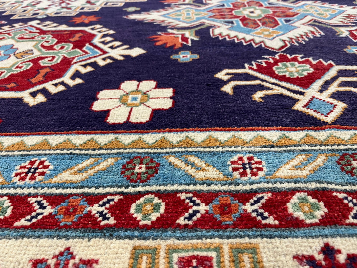 Purple Lavender Kazak 9x12 Hand knotted Wool Rug # 01