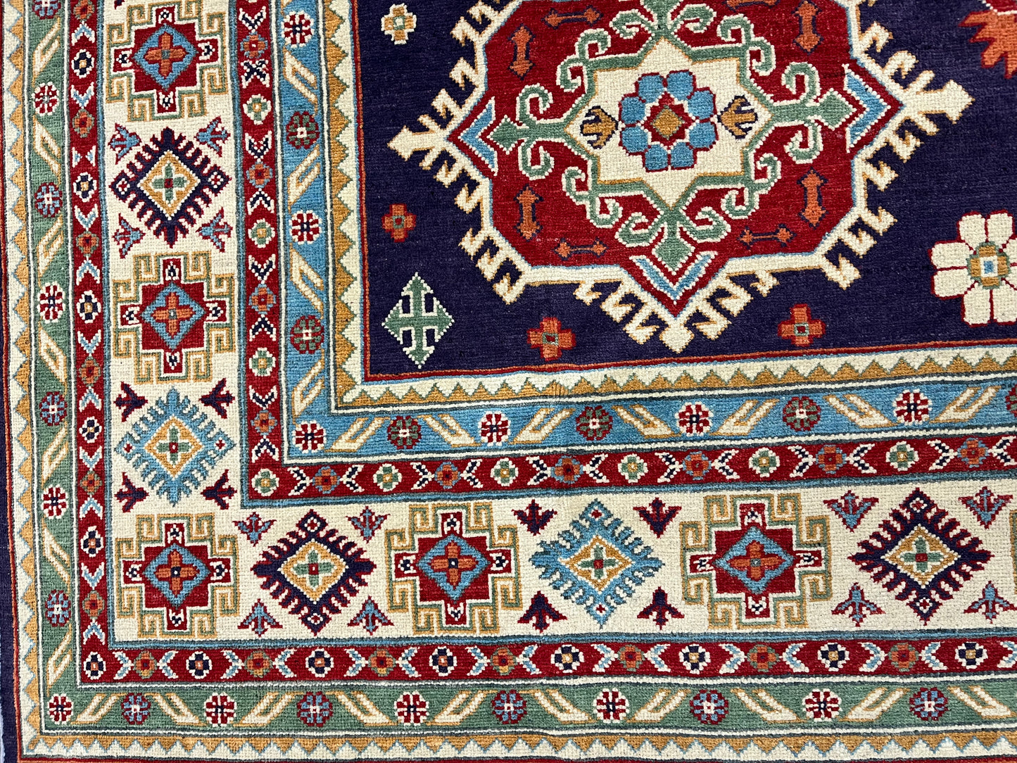 Purple Lavender Kazak 9x12 Hand knotted Wool Rug # 01