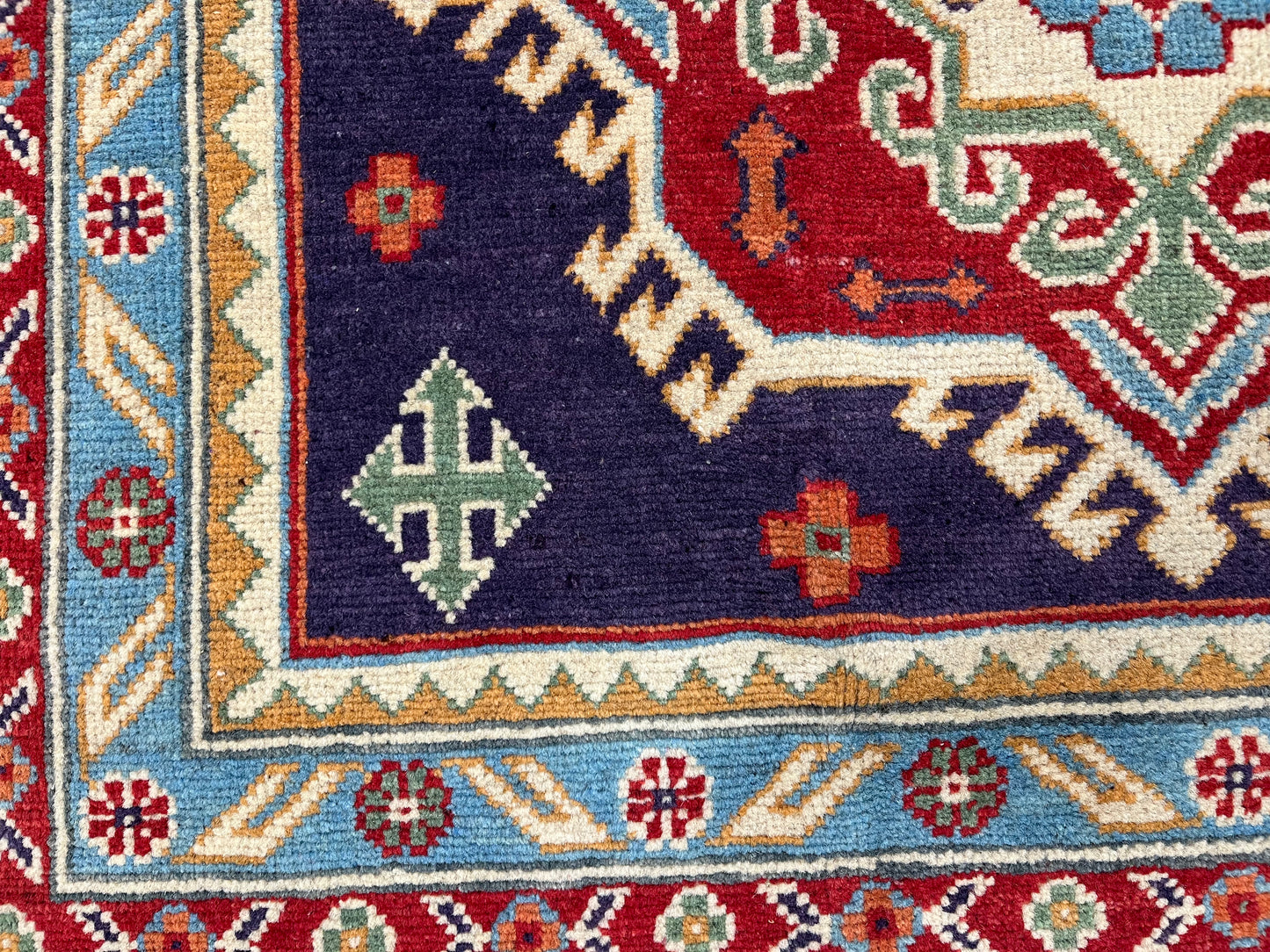 Purple Lavender Kazak 9x12 Hand knotted Wool Rug # 01