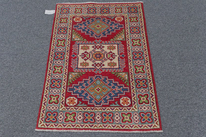 Kazak Red 3X4 Handmade Wool Rug # 13297